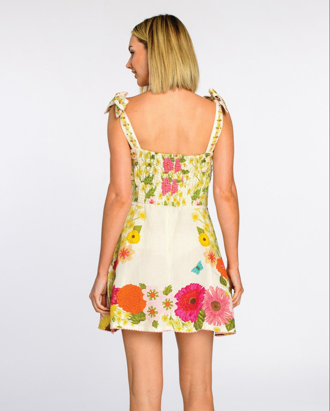 Annalisa Mini Dress in Wildflower Ivory