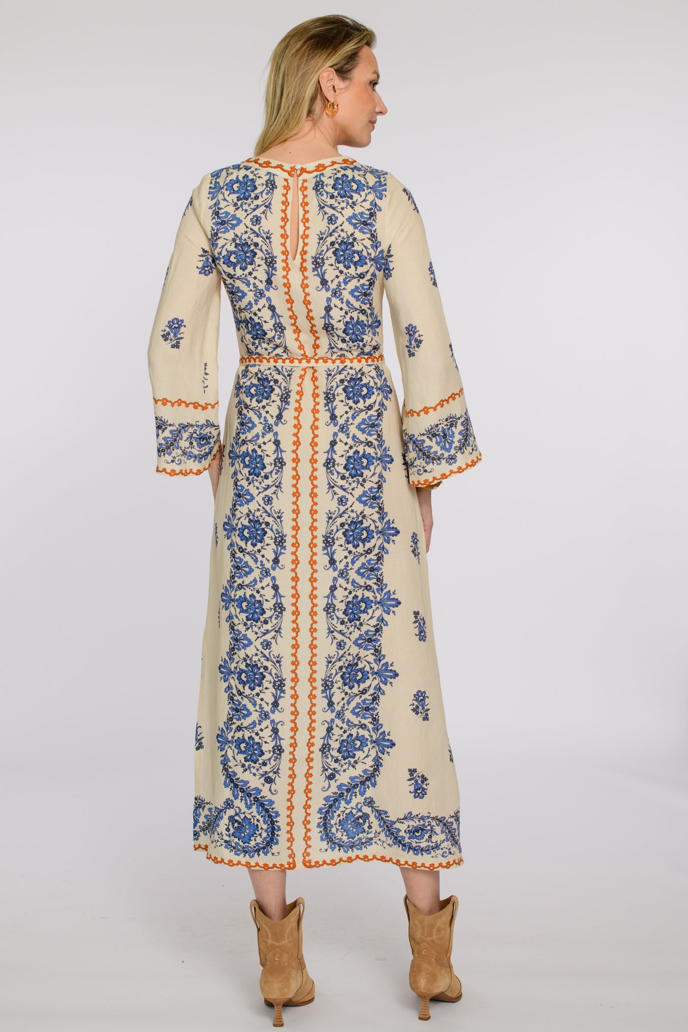 Bell Sleeve Tess Dress in Handkerchief Ivory