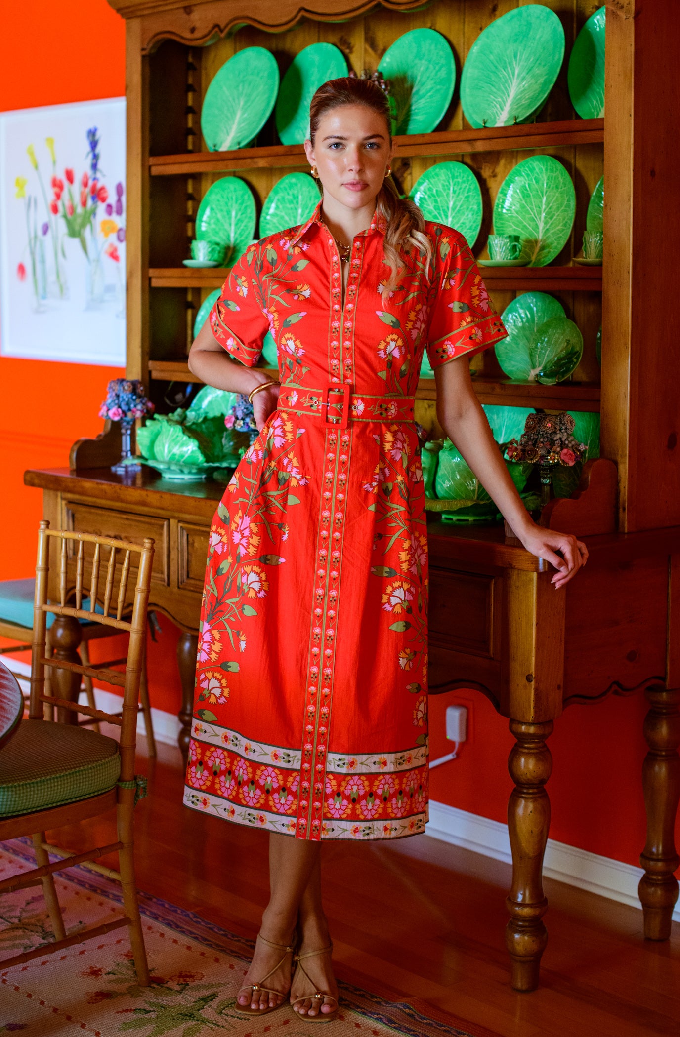 Collins Dress in Indian Flower Poppy