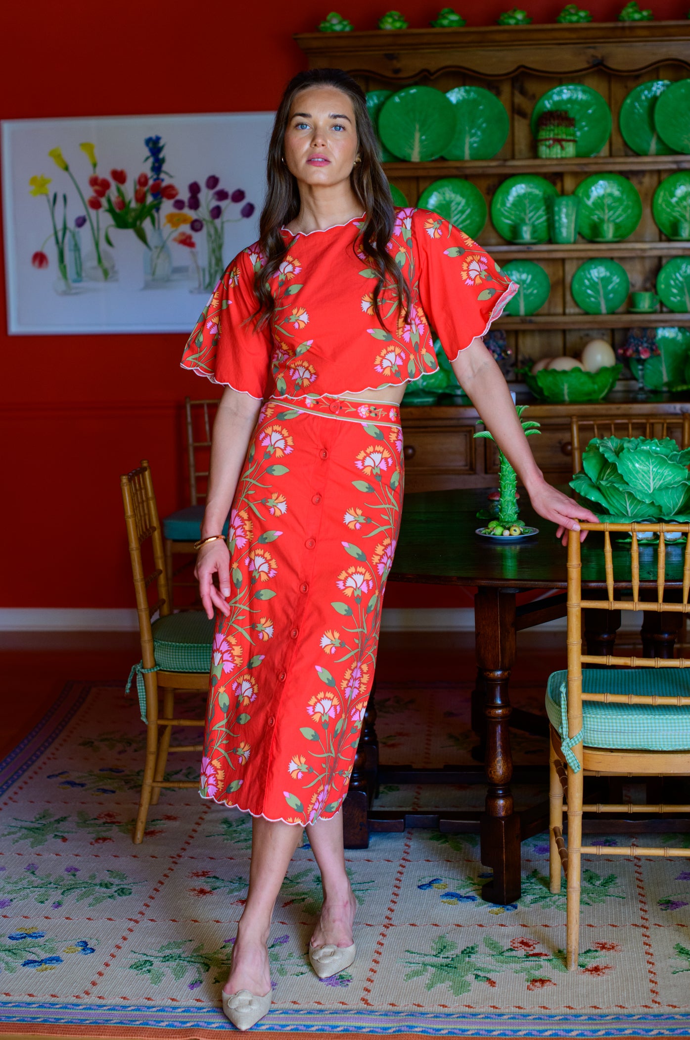 Paloma Top in Indian Flower Poppy