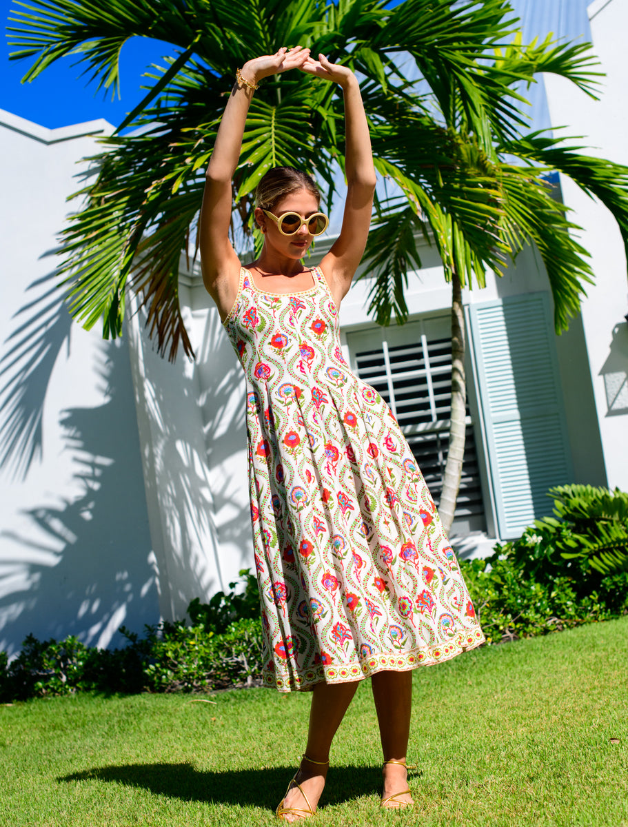 ワンピース Triacetate Floral Embroidery Dress 17387332184ee7a24398f0a56479d3