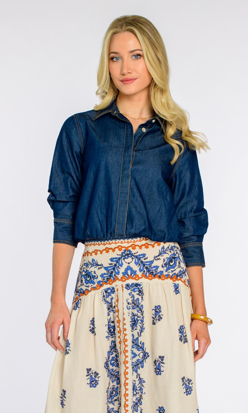 Carter Top in Denim