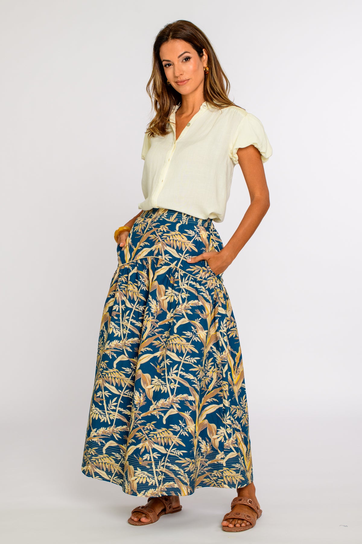 Short Sleeve Emily Top in Solid Pristine