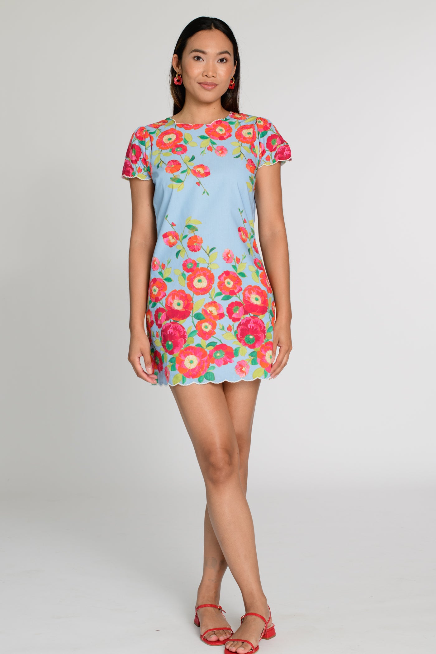 Louisa Dress in Poppy Patch Blueberry – Elizabeth Ackerman Designs, LLC
