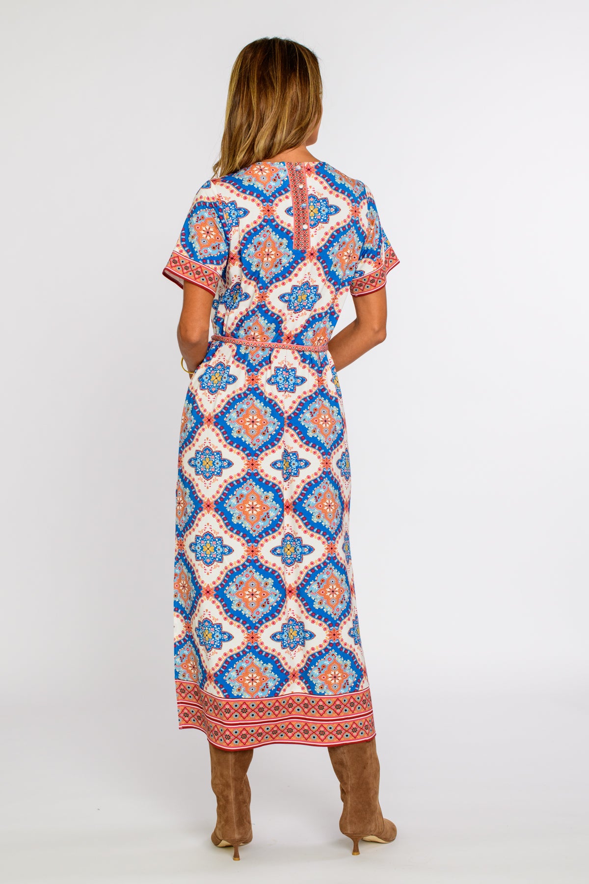 Tess Midi Dress in Patchwork
