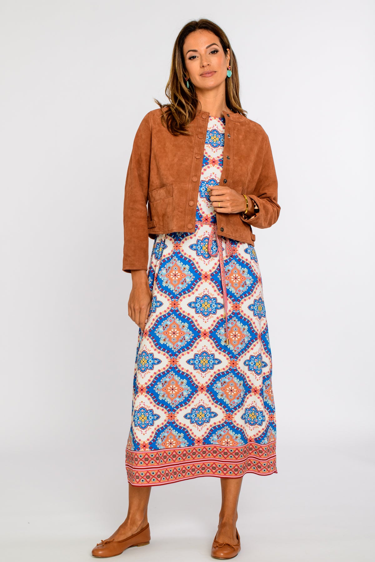 Tess Midi Dress in Patchwork