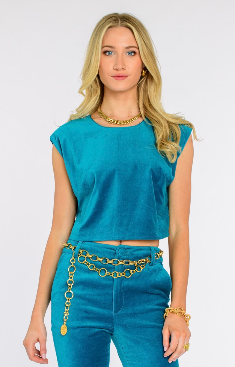 Jackie Top in Turquoise – Elizabeth Ackerman Designs, LLC