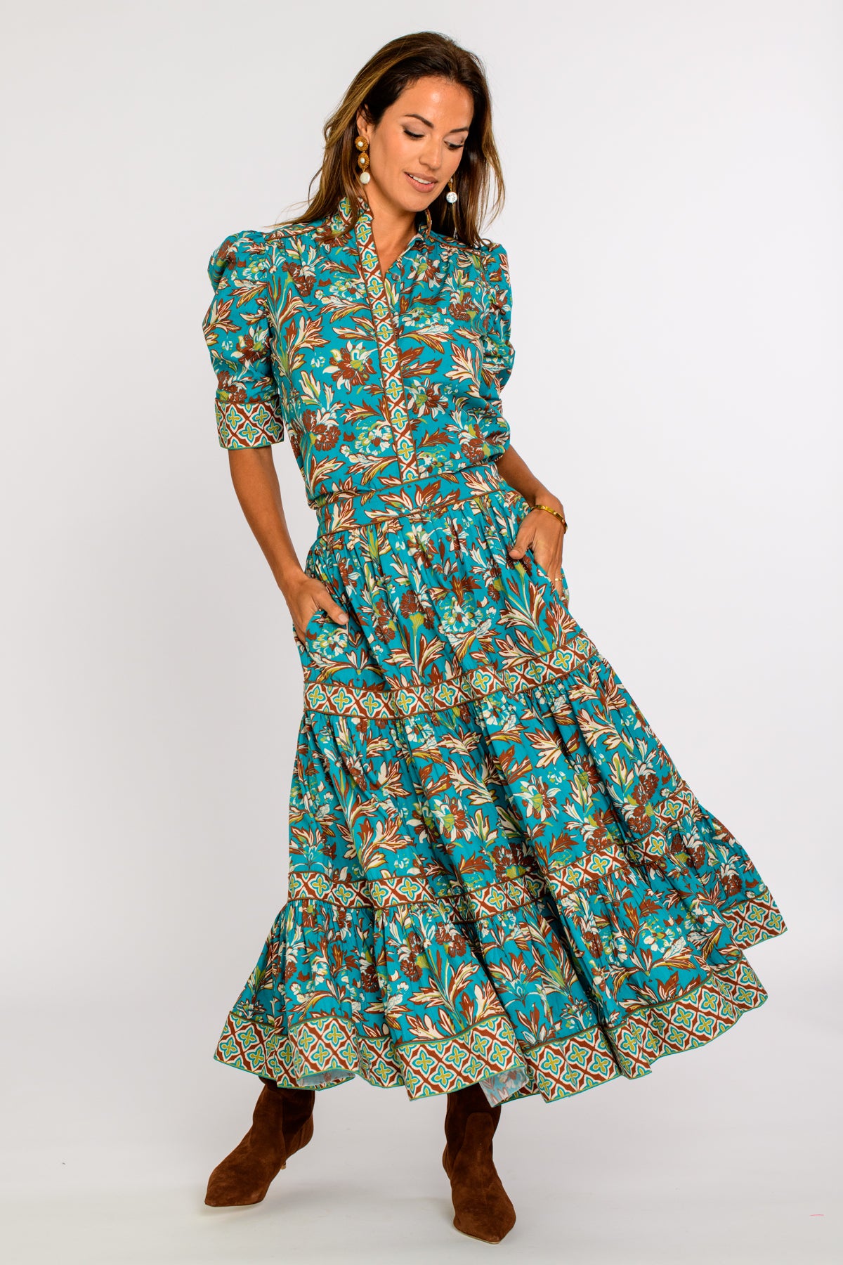 Mae Skirt in Grandeur Turquoise