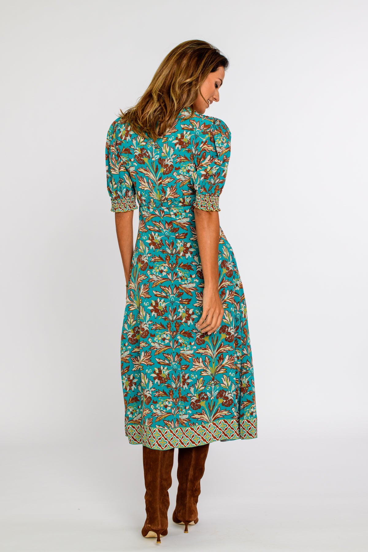 Reese Dress in Grandeur Turquoise