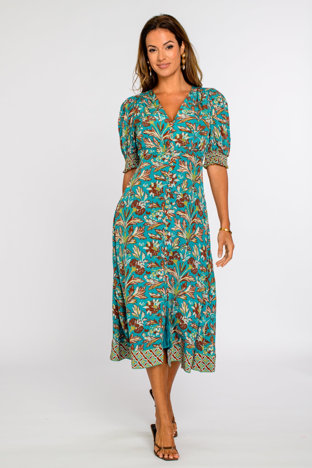 Reese Dress in Grandeur Turquoise