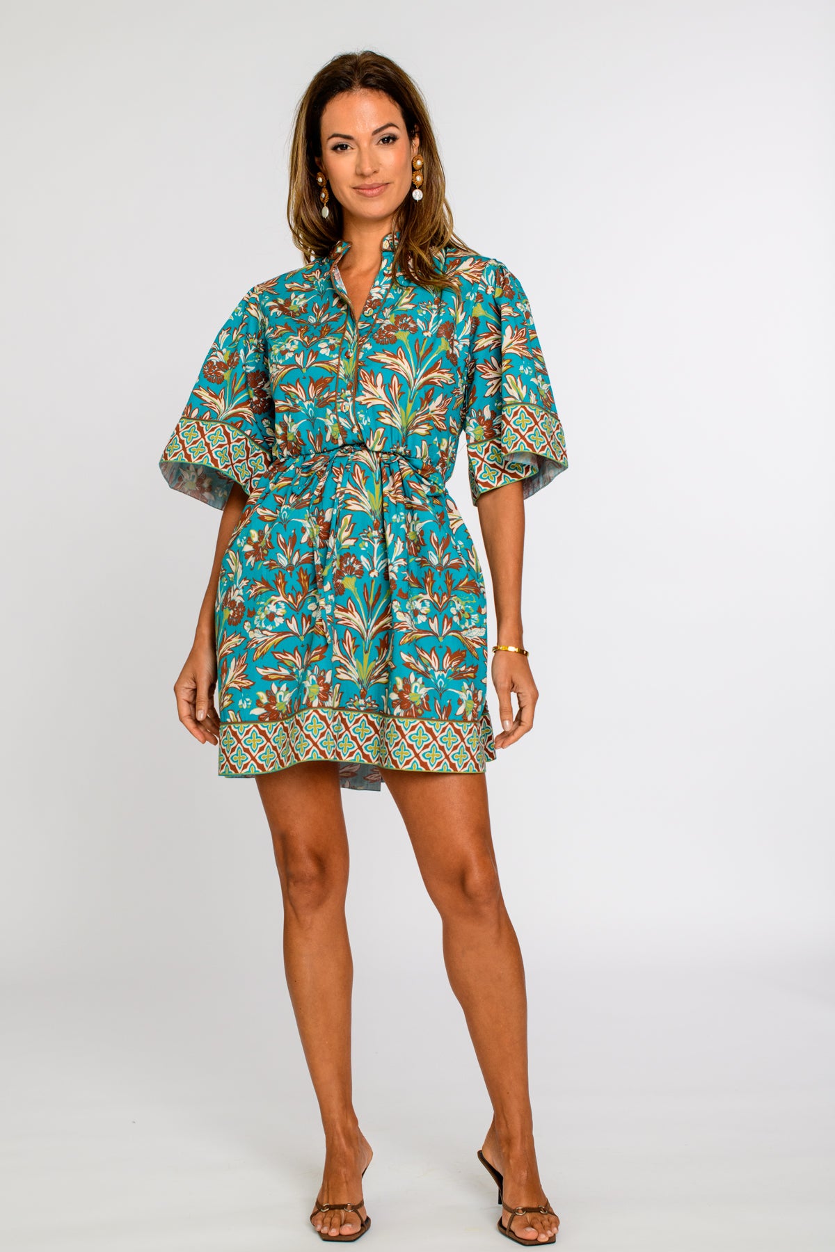 Evelyn Dress in Grandeur Turquoise