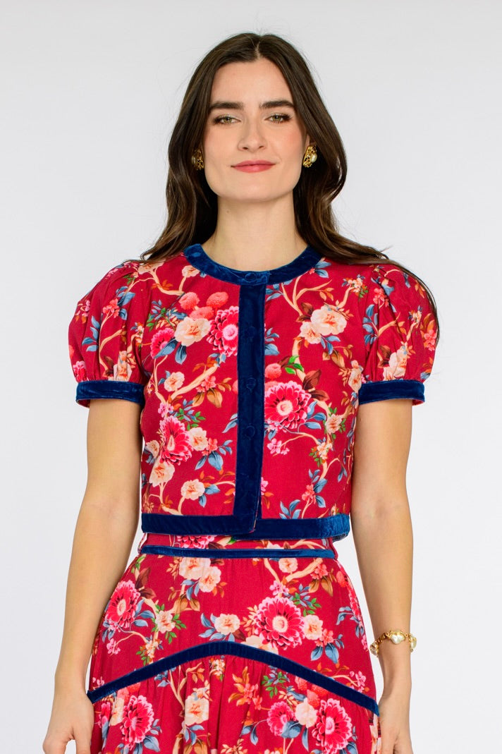 Coco Top in Chinoiserie Scarlett