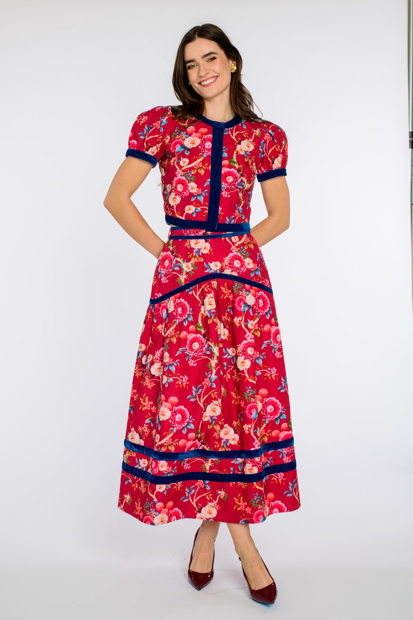 Coco Top in Chinoiserie Scarlett