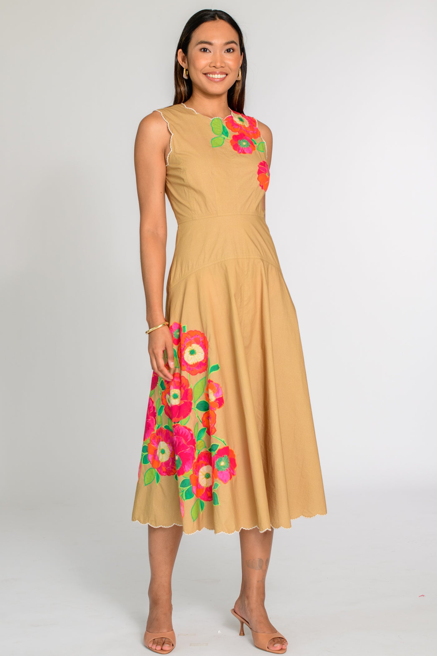 Claire Dress in Poppy Patch Iced Coffee – Elizabeth Ackerman