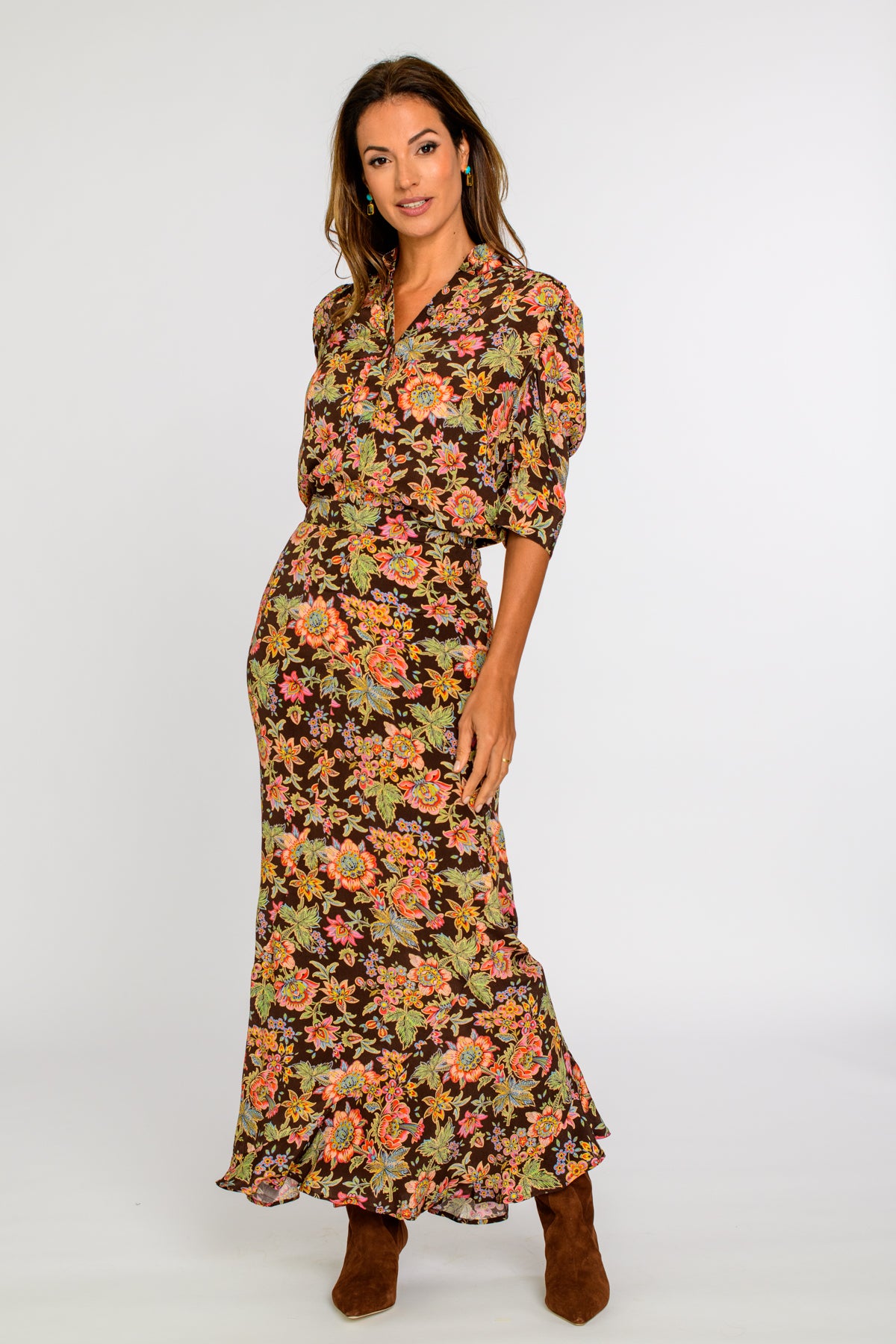 Serena Skirt in Wallflower Brown