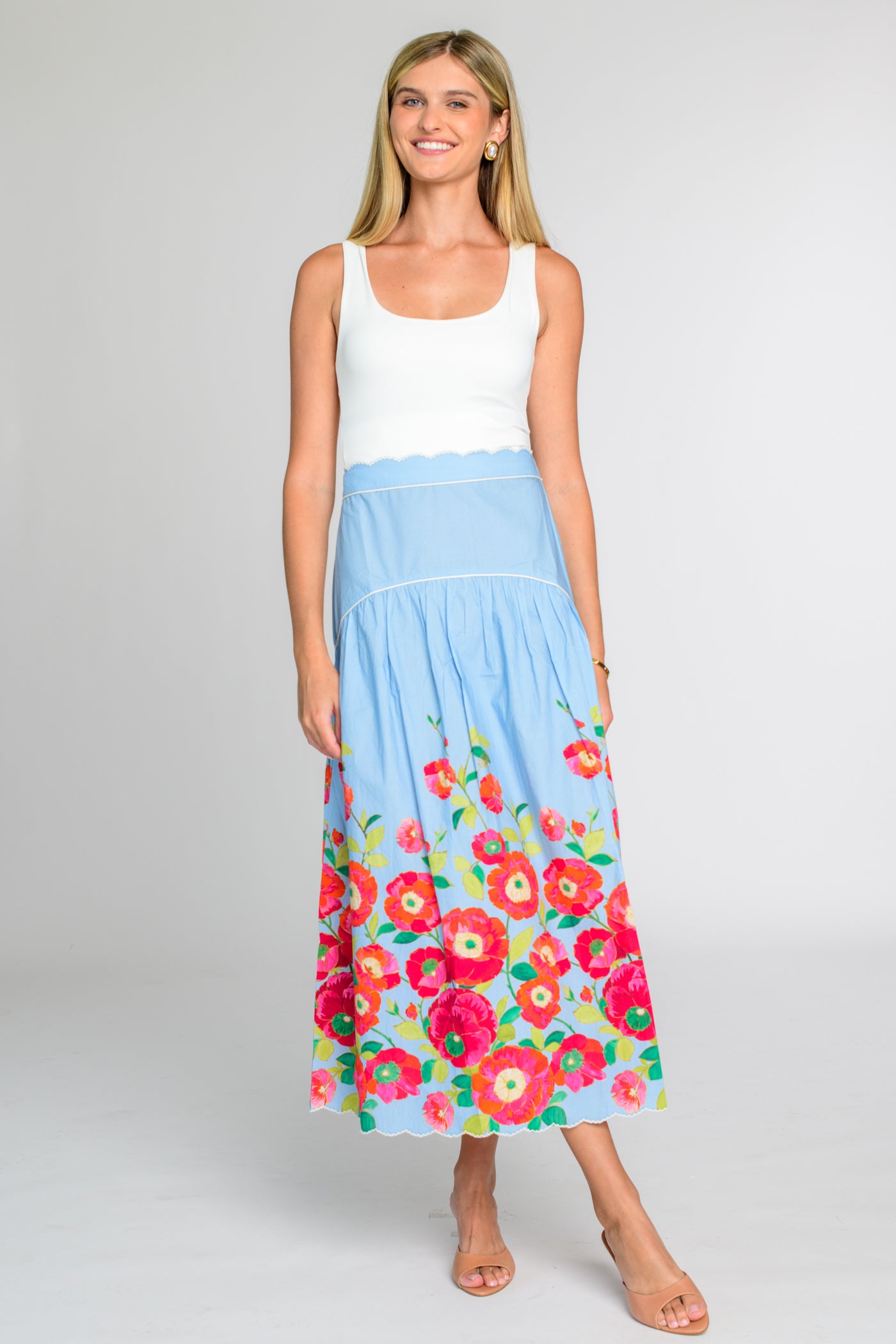 Phoebe Skirt in Poppy Patch Blueberry – Elizabeth Ackerman Designs