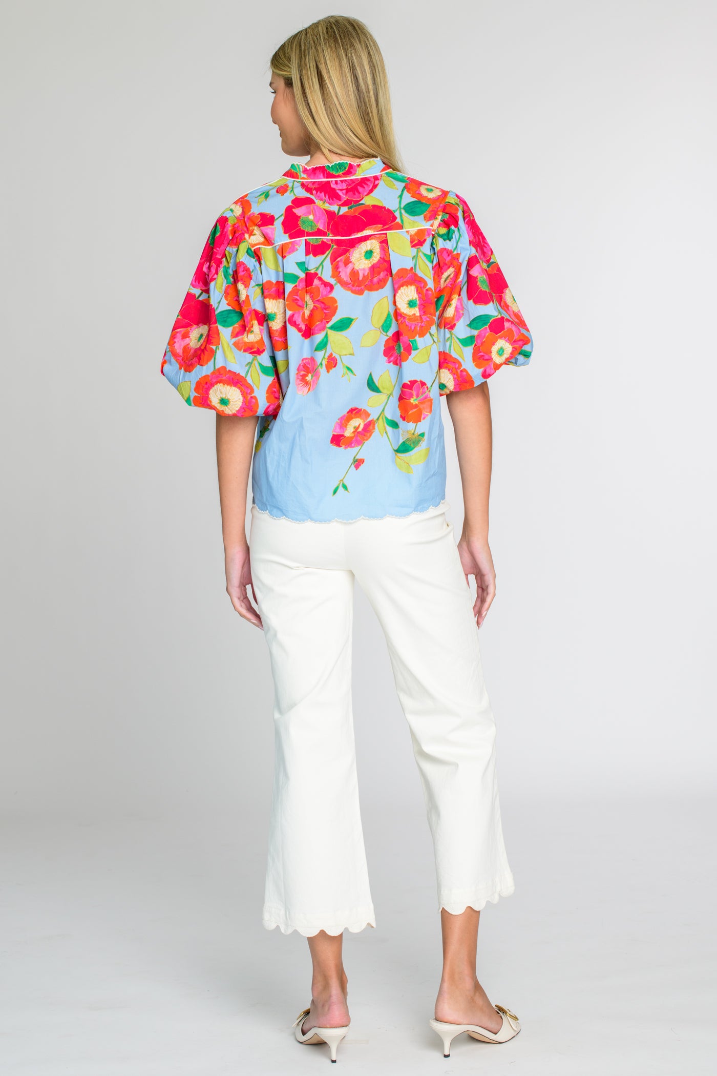 Edie Top in Poppy Patch Blueberry – Elizabeth Ackerman Designs, LLC