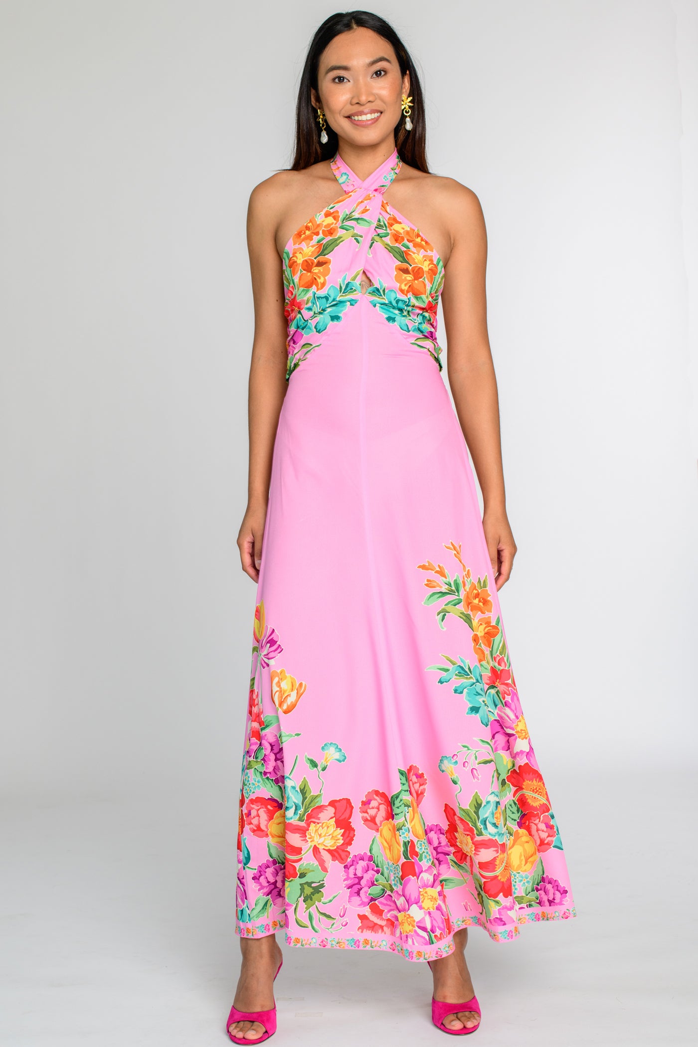 Aubrey Dress in Tulip Tapestry - Cotton Candy – Elizabeth Ackerman