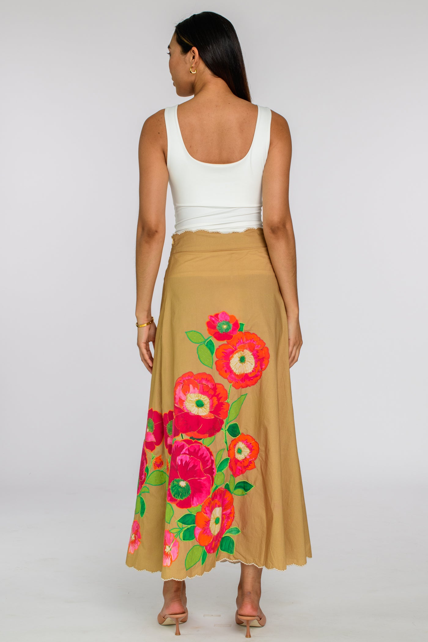 Anita Skirt in Poppy Patch Iced Coffee – Elizabeth Ackerman