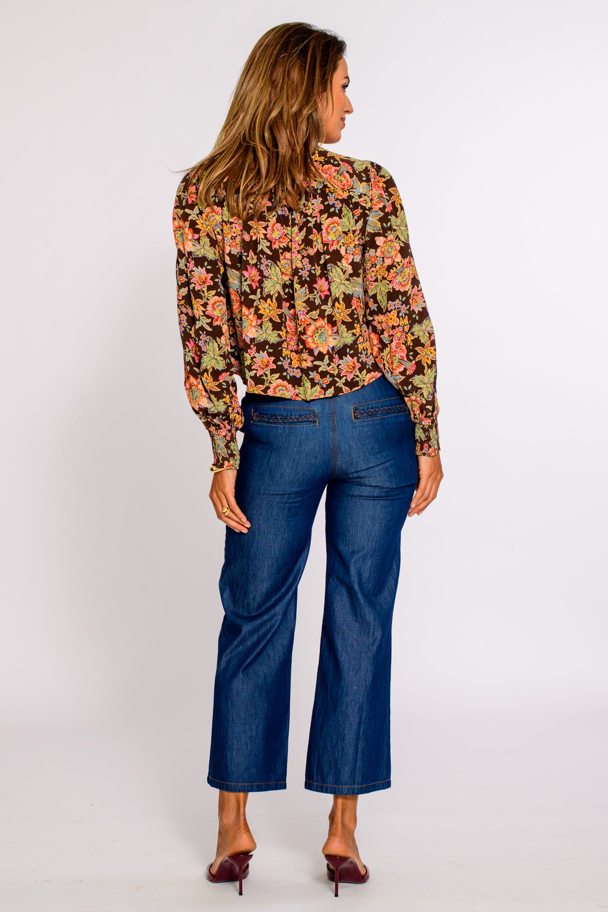 Brit Bow Blouse in Wallflower Brown