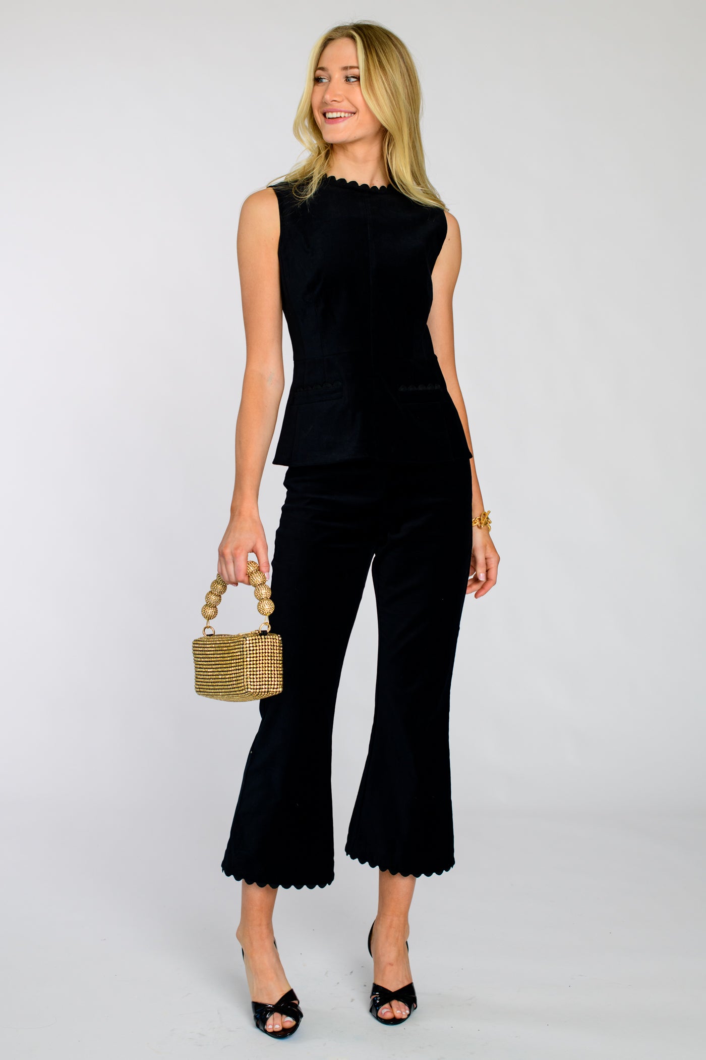 Claire Top in Black Velvet