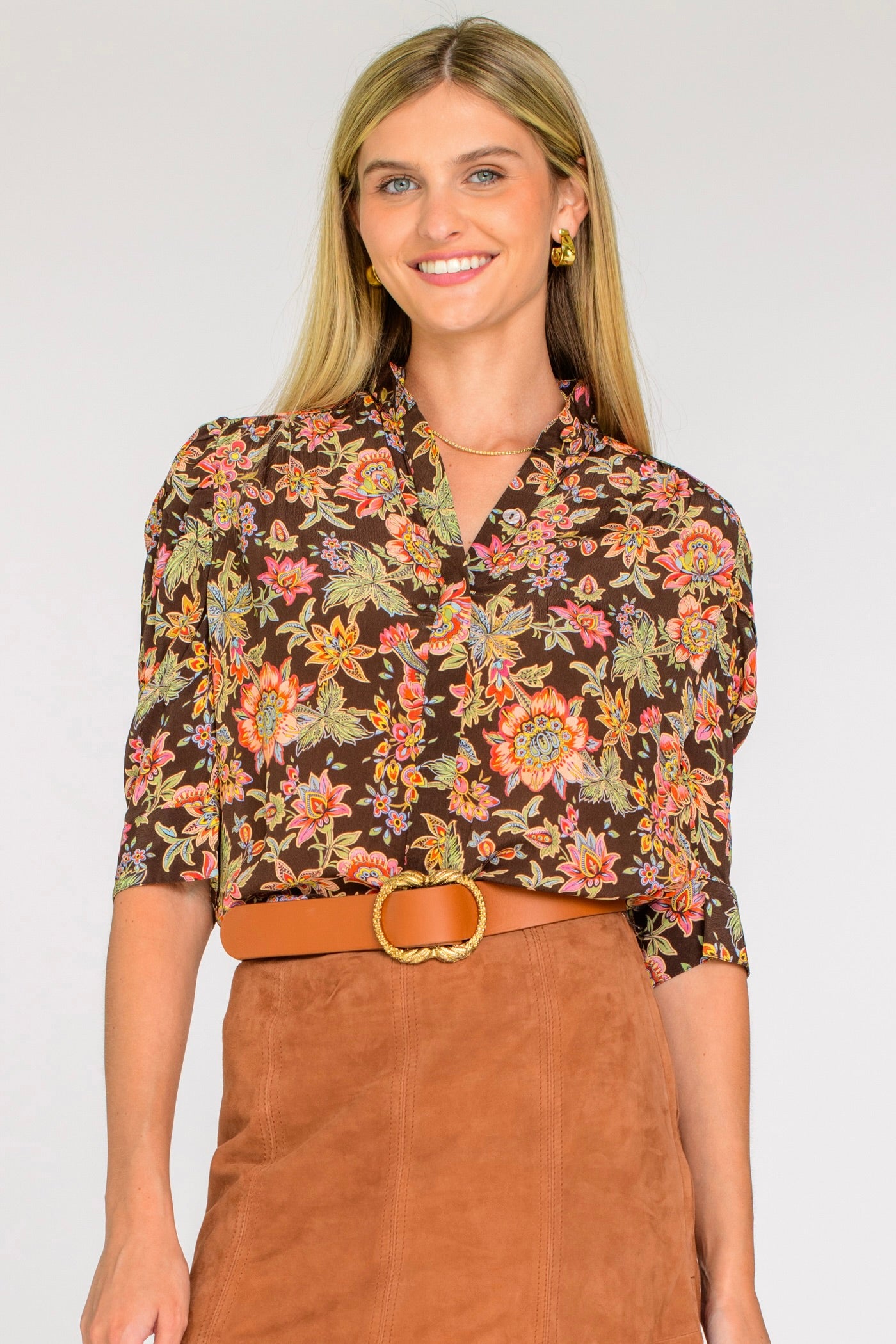 Ruthie Top in Wallflower Brown