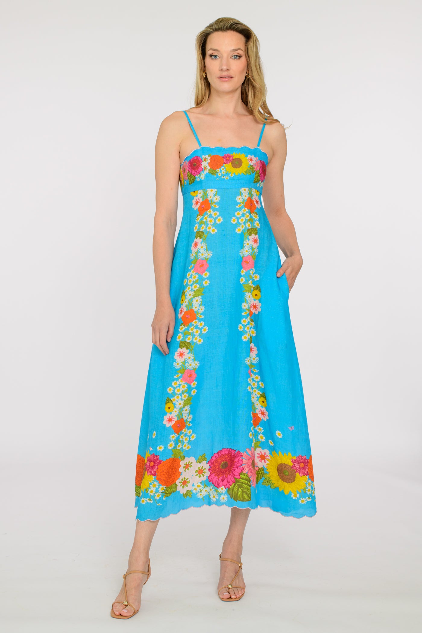 Annalisa Dress in Wildflower Aqua