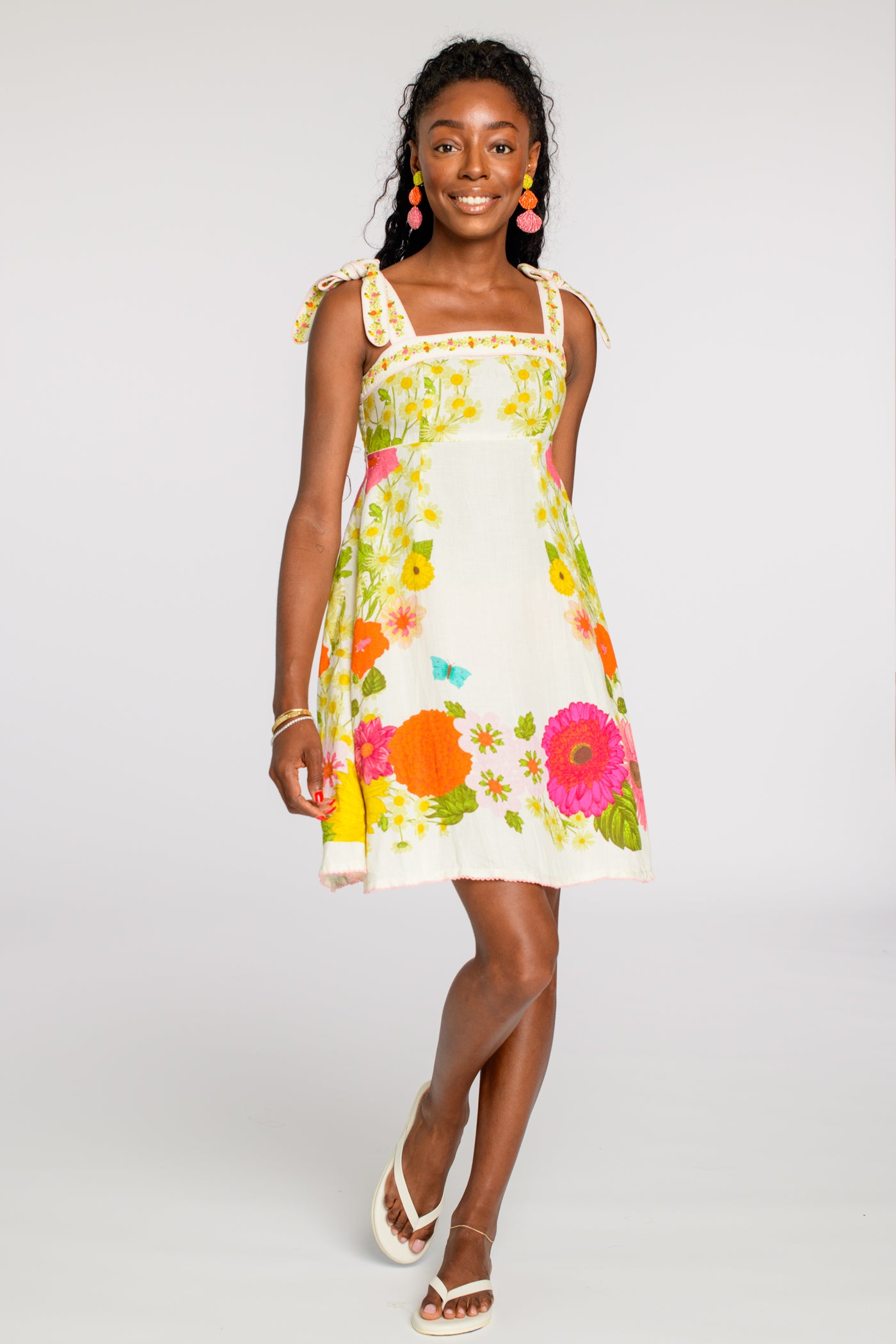 Annalisa Mini Dress in Wildflower Ivory