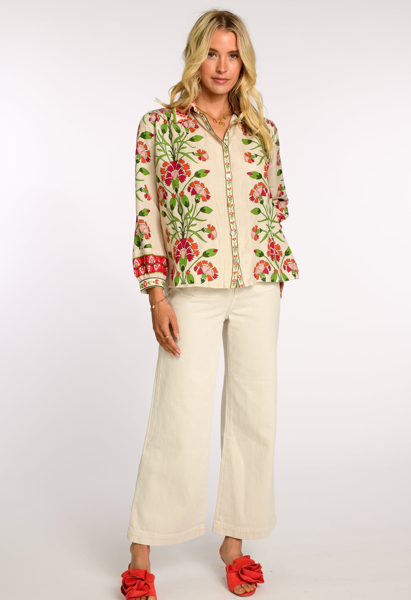Lucia Top in Indian Flower Ivory