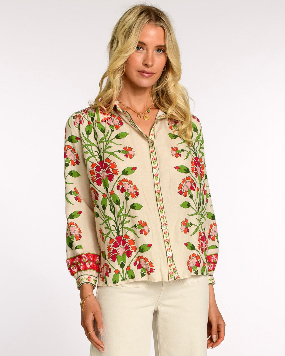 Lucia Top in Indian Flower Ivory