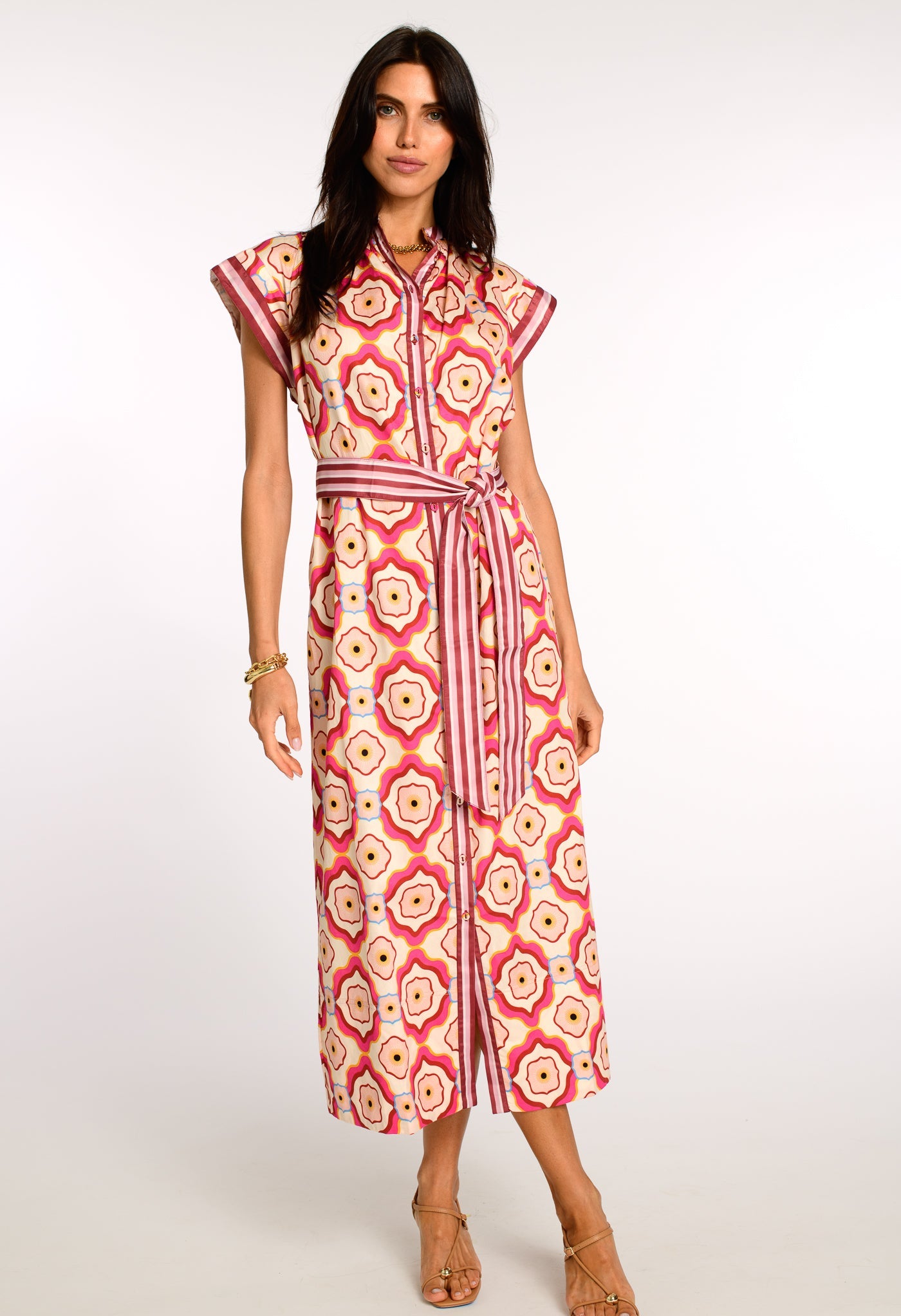 Kate Dress in Trellis Pink