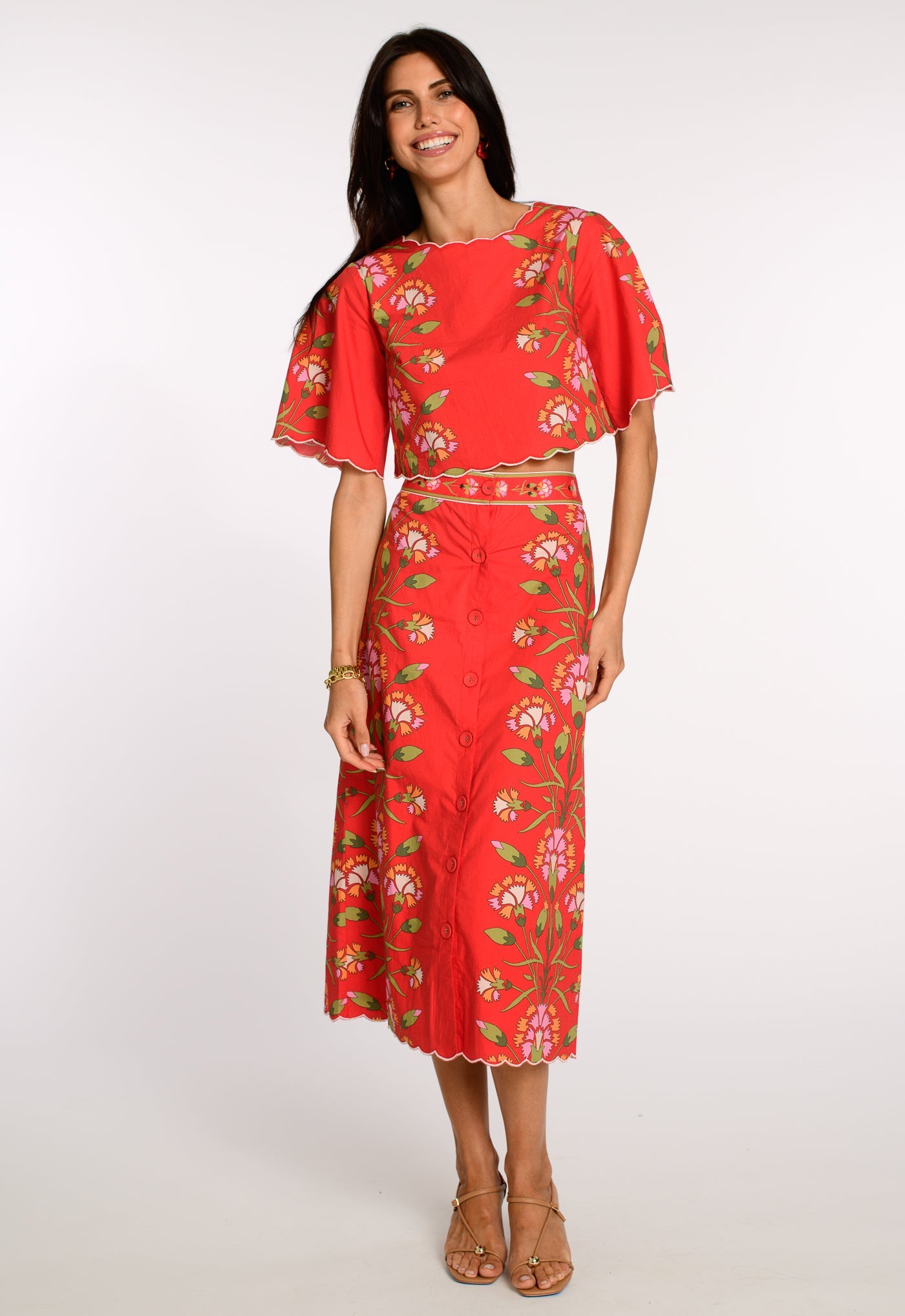 Paloma Top in Indian Flower Poppy