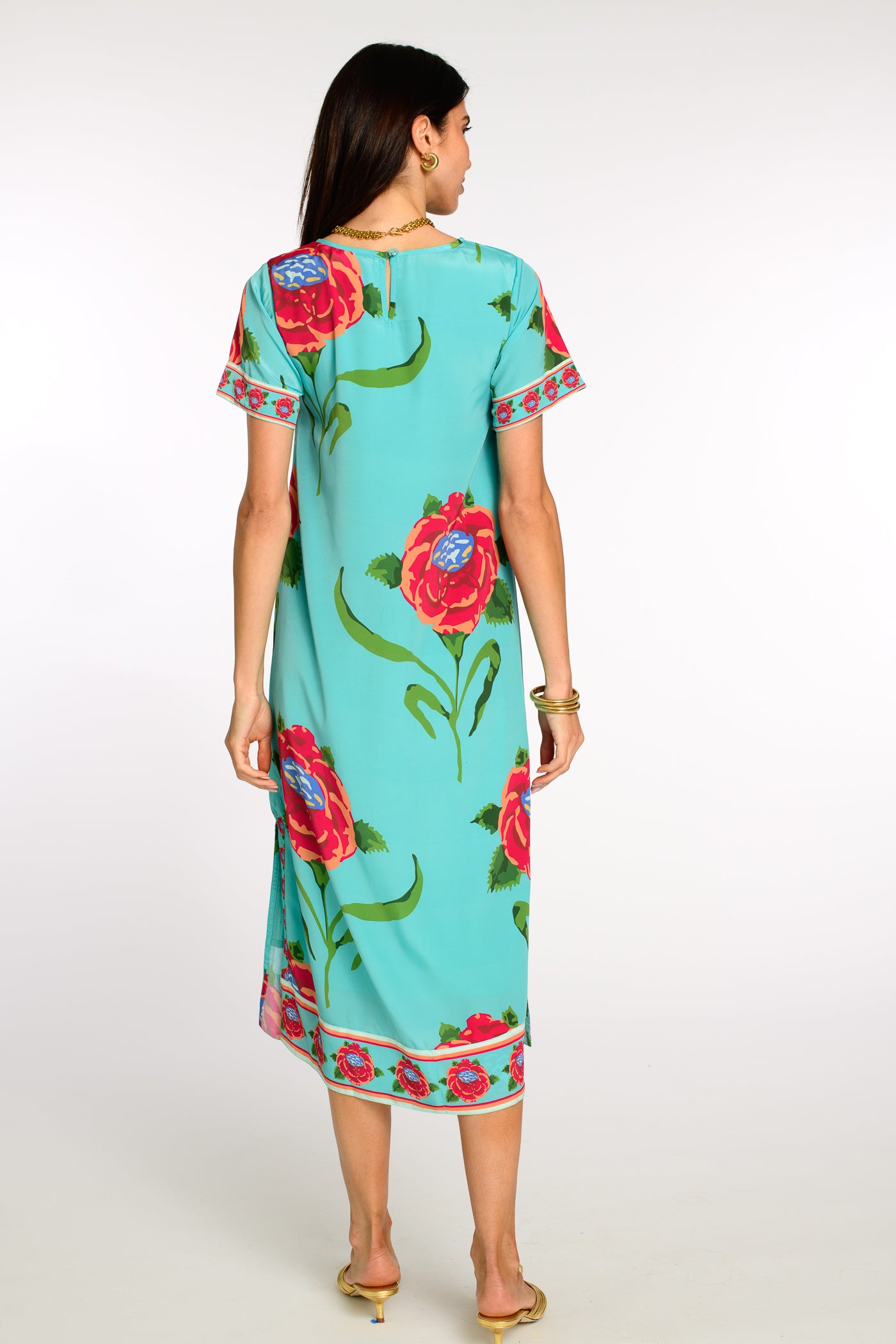Tess Midi Dress in Large Roses