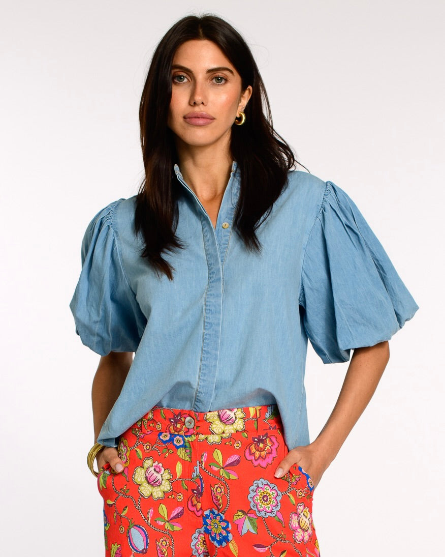 Edie Top in Chambray