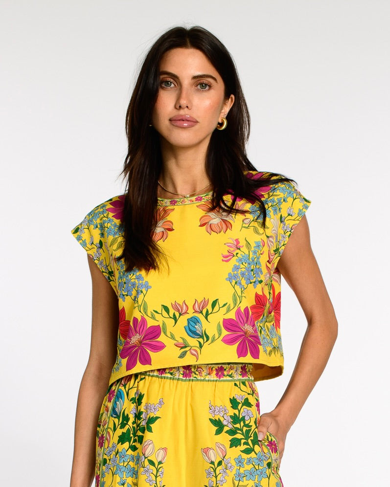 Jackie Top in Tapestry Yellow