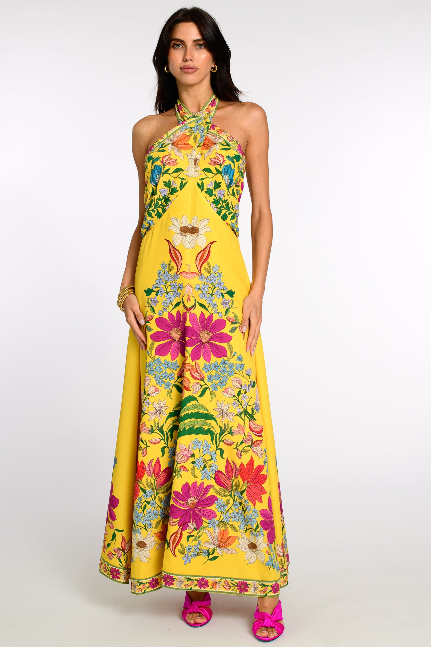 Aubrey Dress in Tapestry Yellow