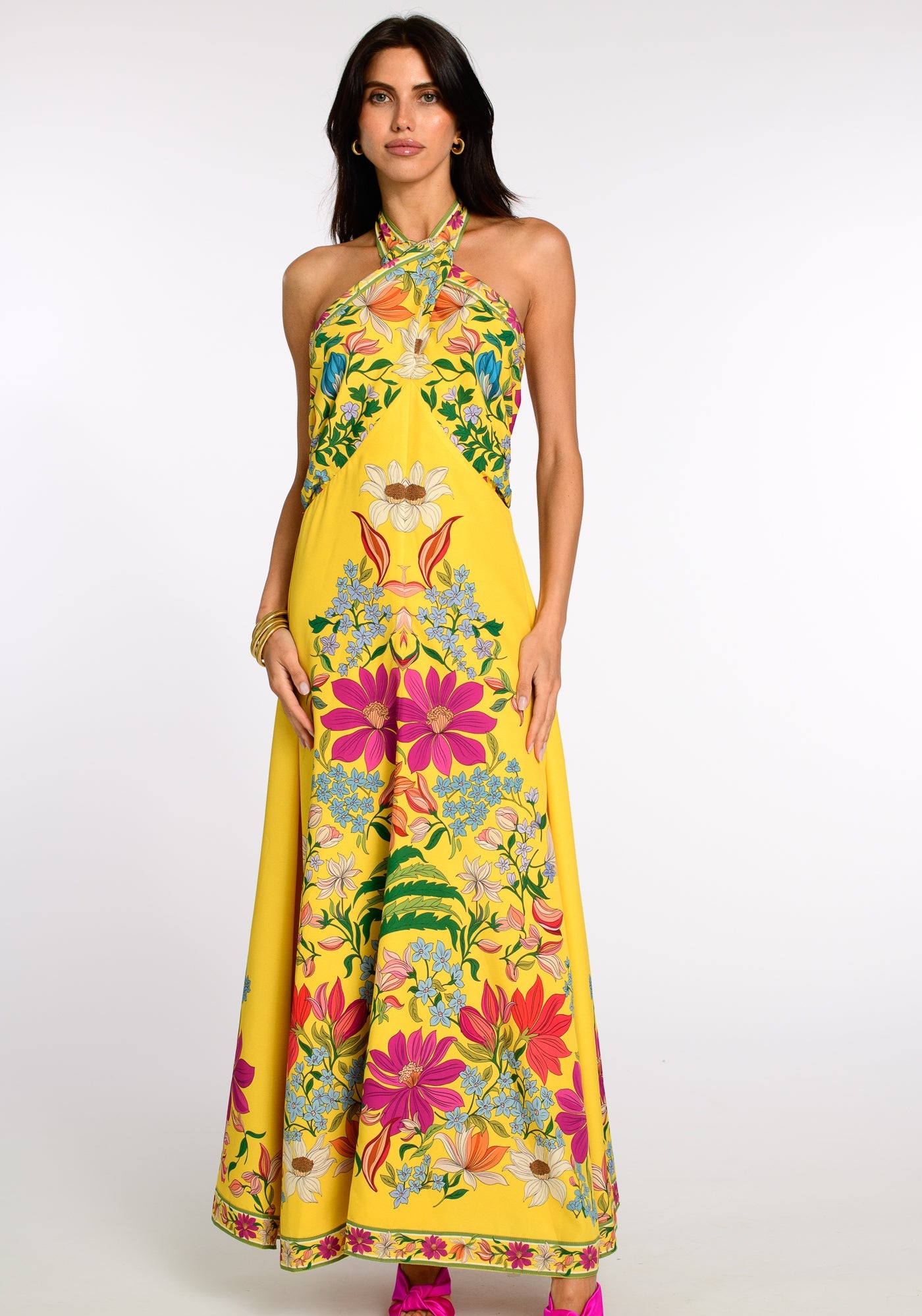 Aubrey Dress in Tapestry Yellow