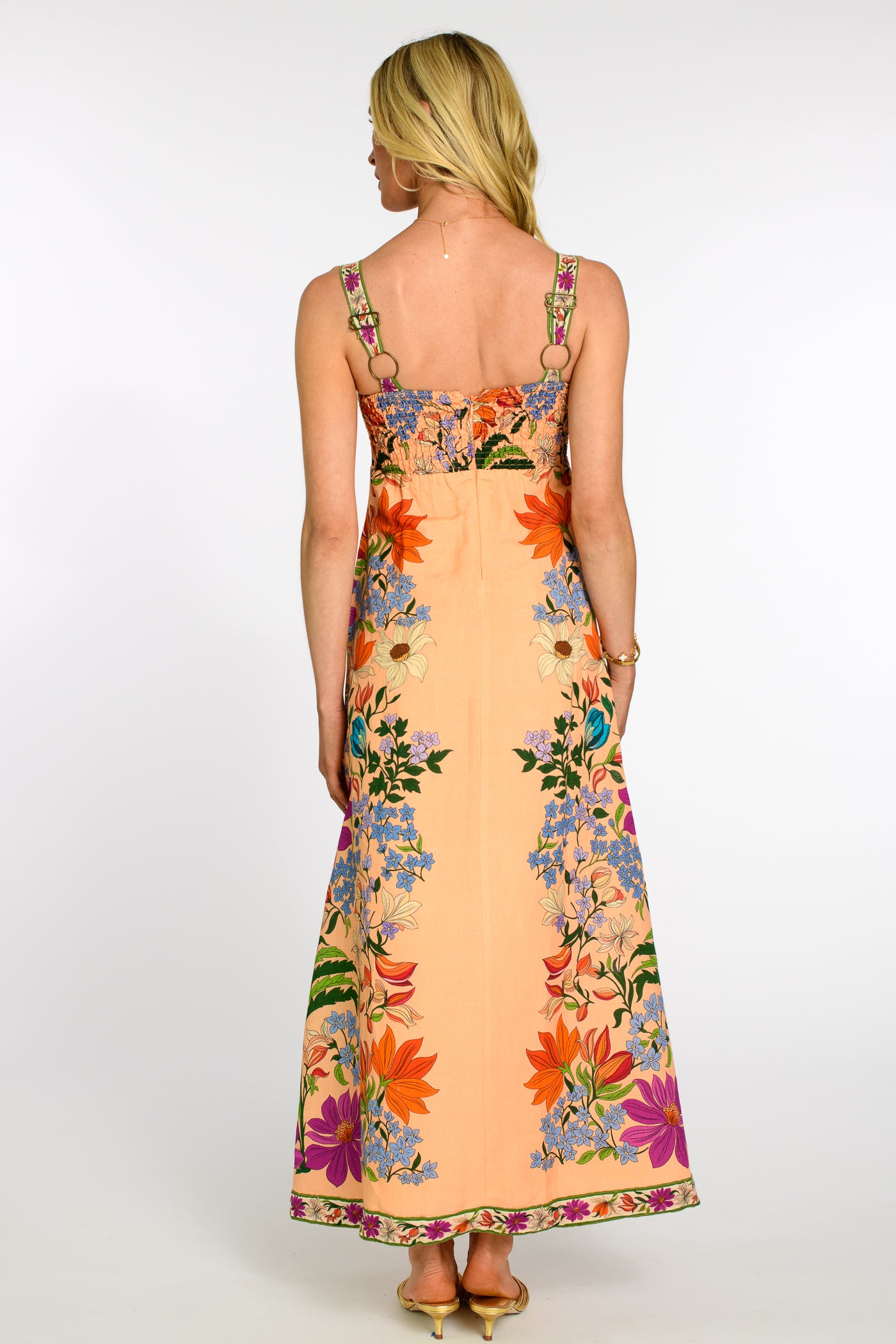 Annalisa Dress in Tapestry Peach
