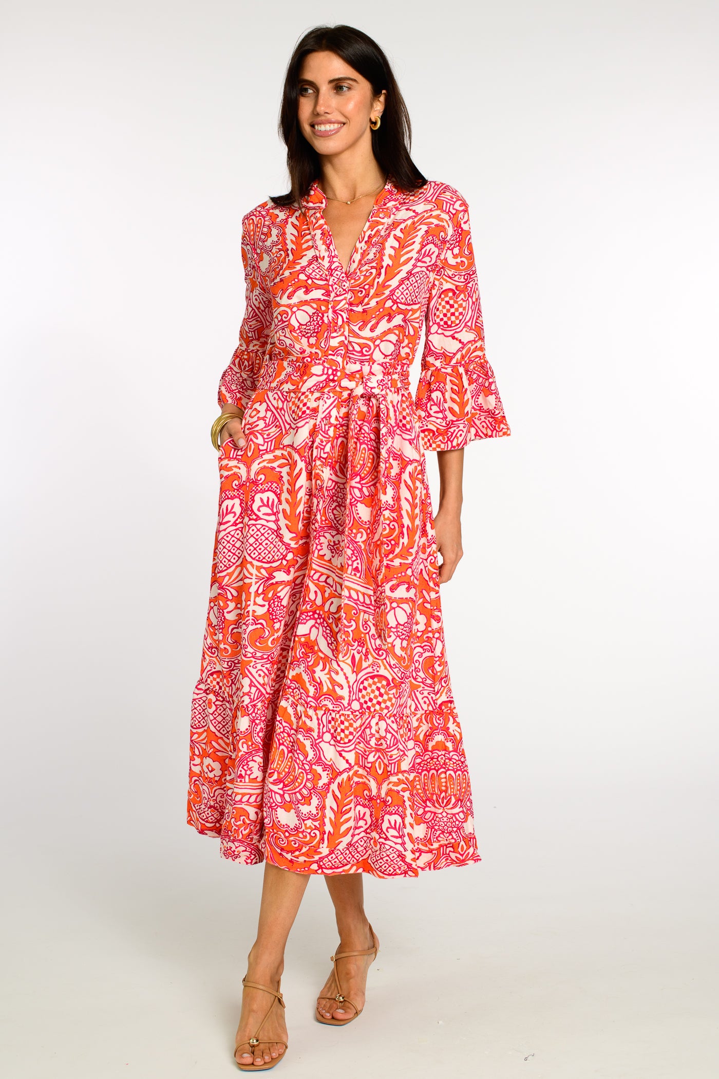 Delaney Dress in Damask Pink