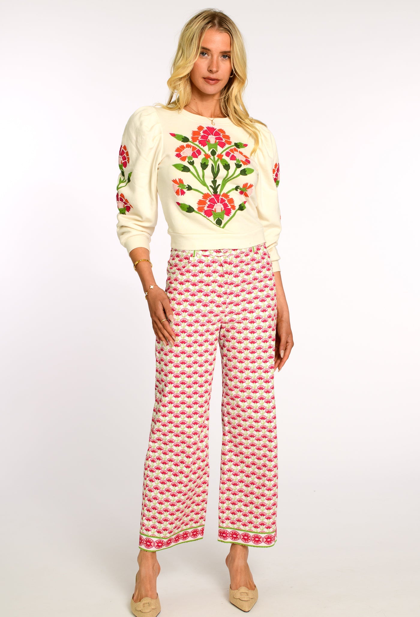 Jasmine Top in Indian Flower Ivory