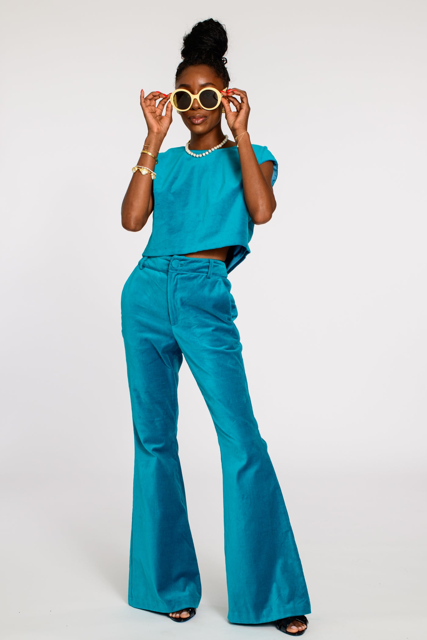 Tilda Pants in Turquoise – Elizabeth Ackerman Designs, LLC