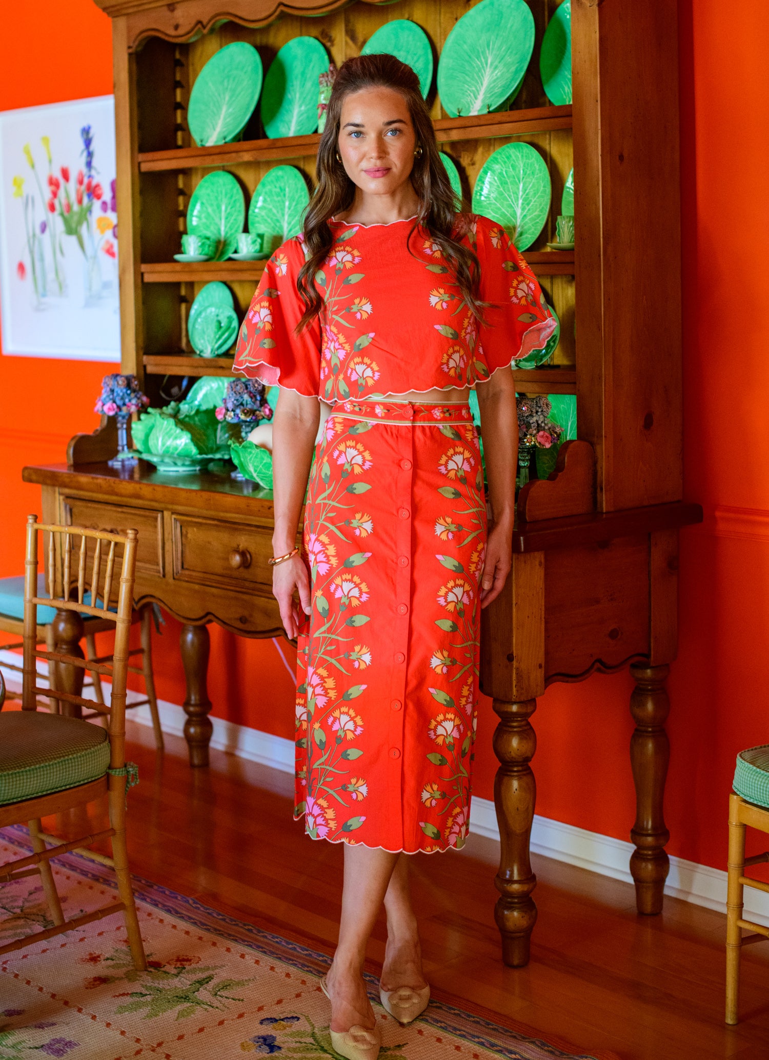 Frannie Skirt in Indian Flower Poppy