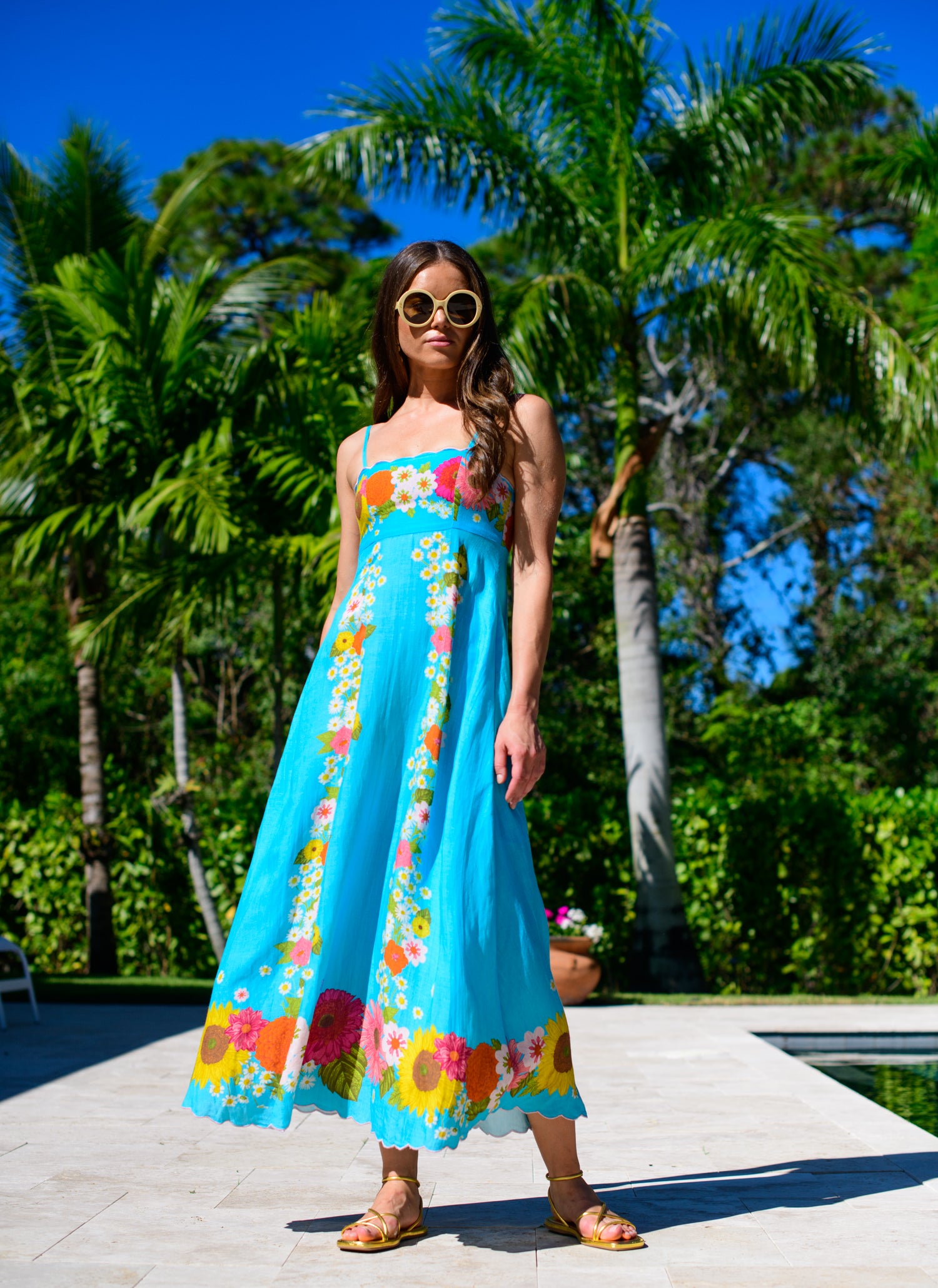 Annalisa Dress in Wildflower Aqua