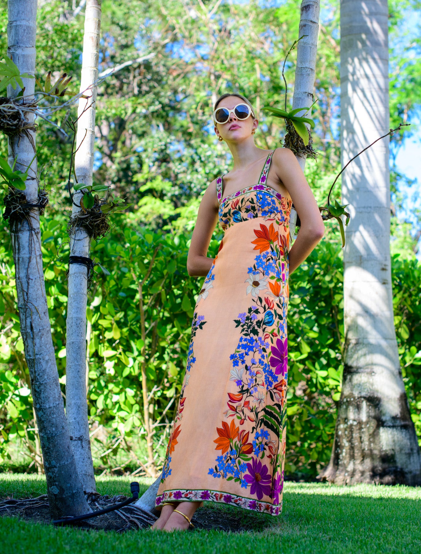 Annalisa Dress in Tapestry Peach