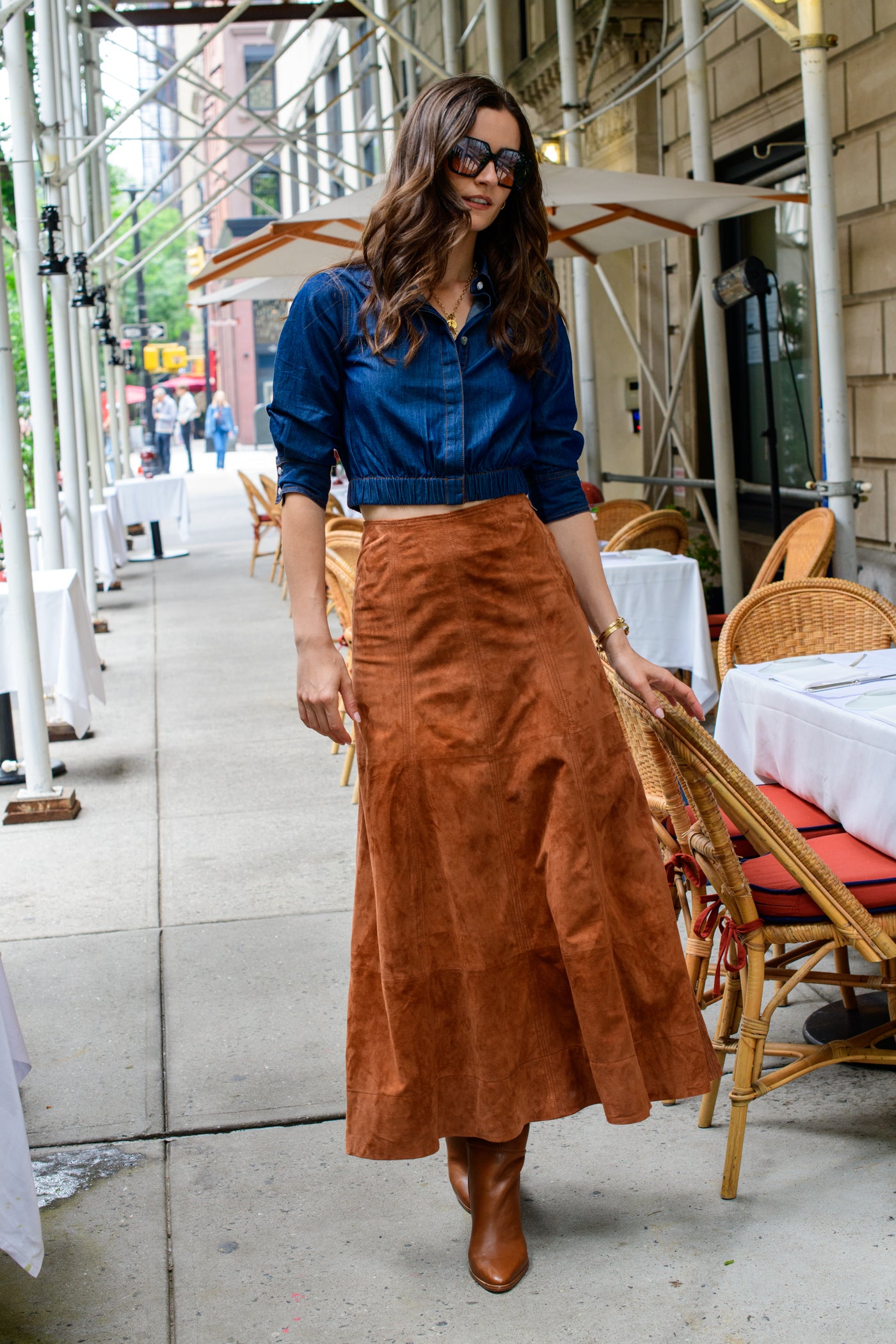 Anita Skirt in Goat Suede