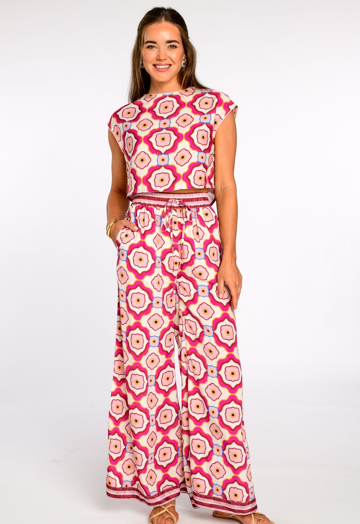 Presley Pants in Trellis Pink