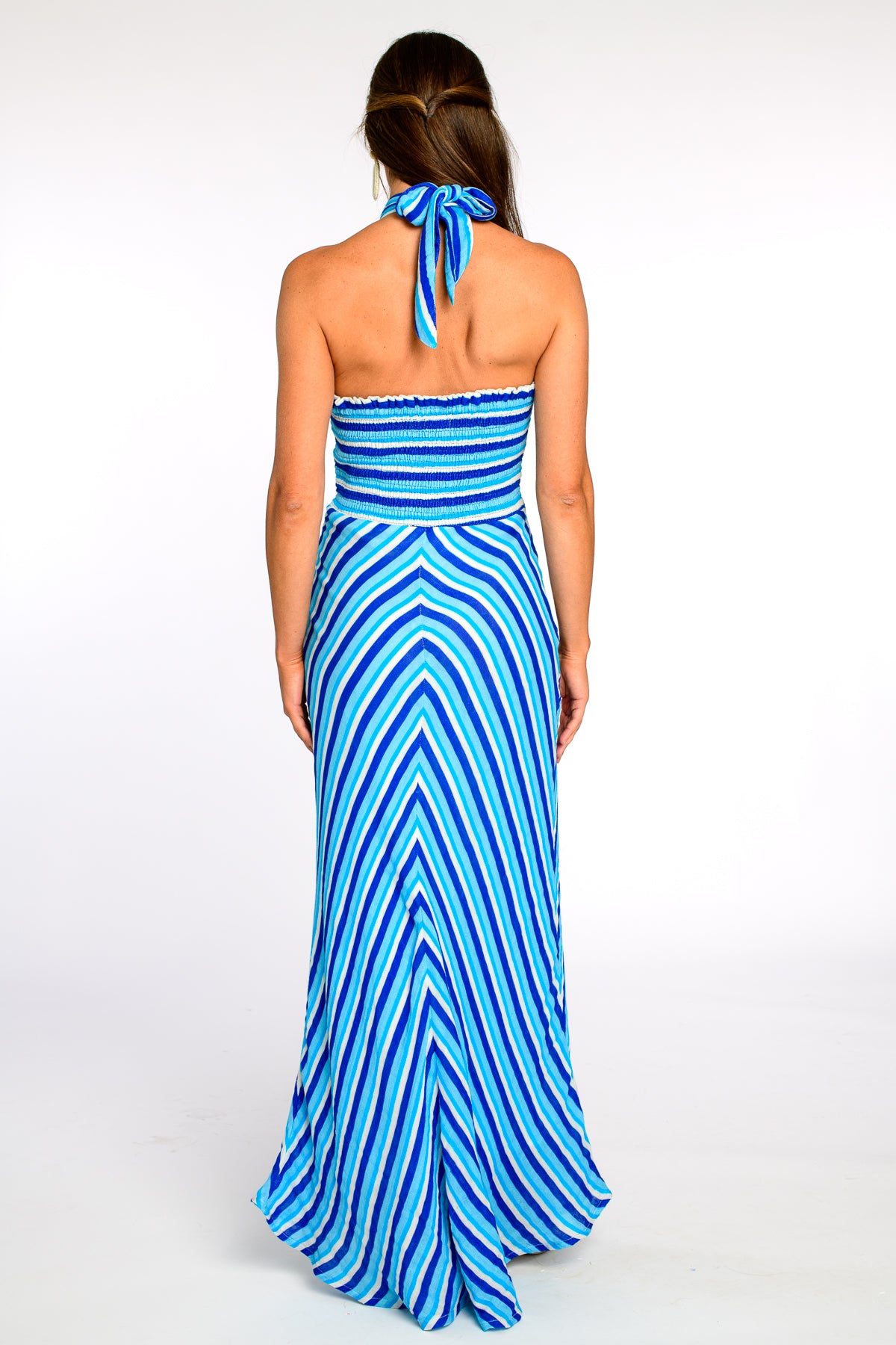 Simone Dress in French Blue Stripe