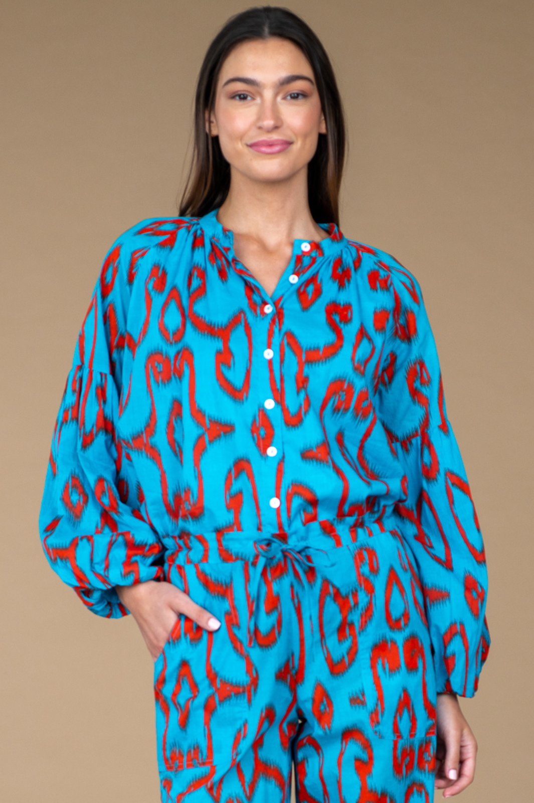 Emory Top in Pacific Ikat