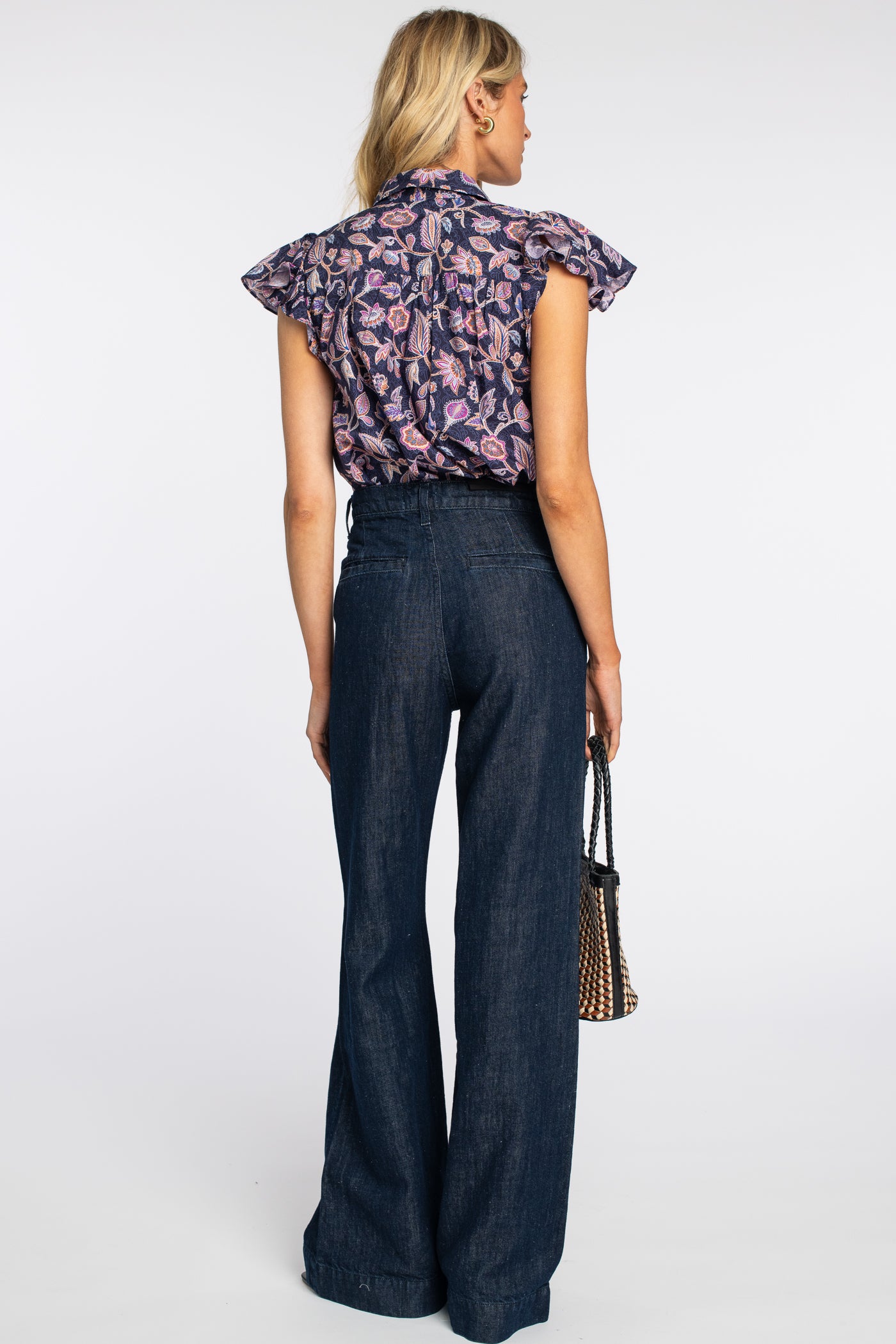 Val Top in Cactus Flower Navy