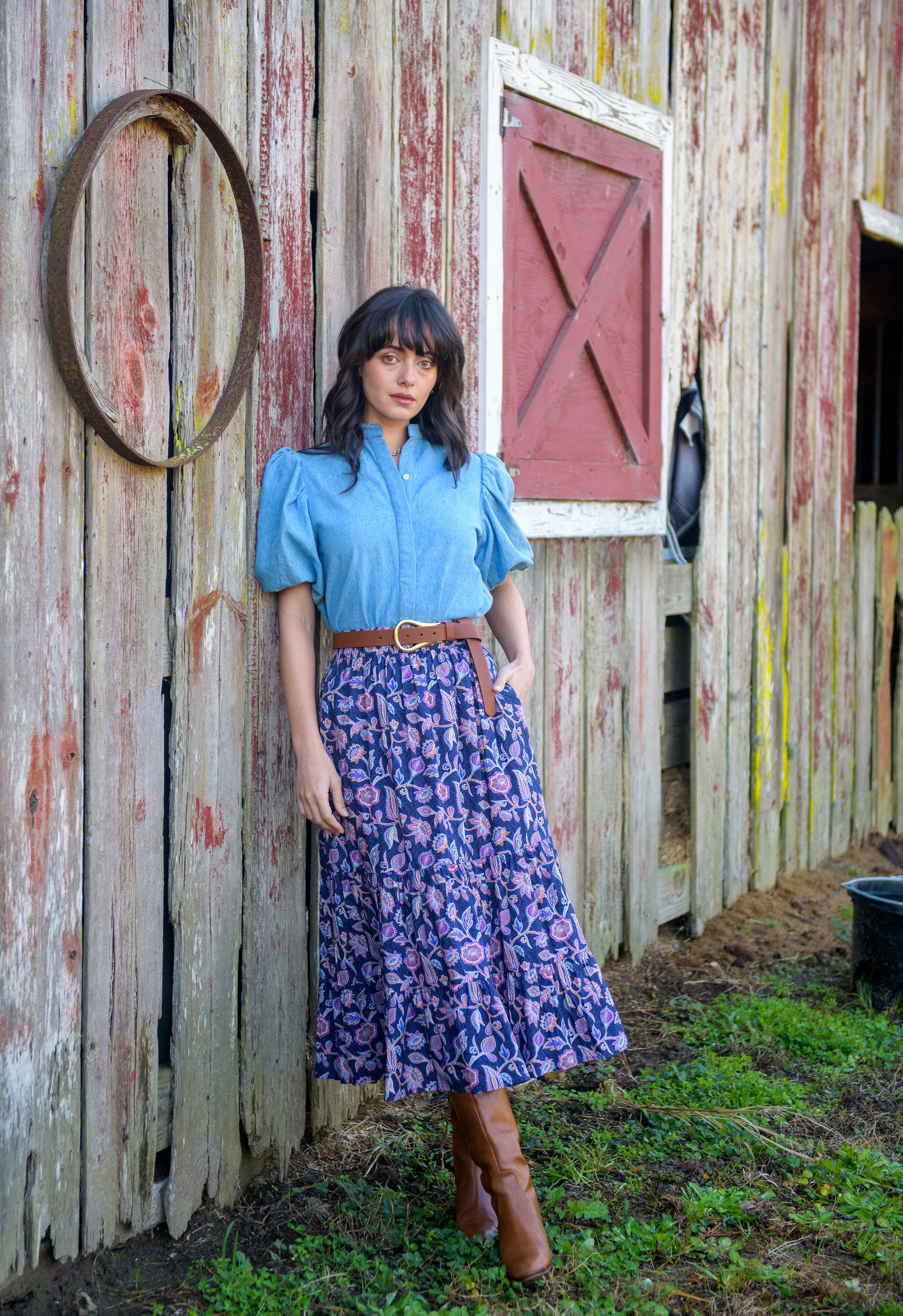 Edie Top in Denim